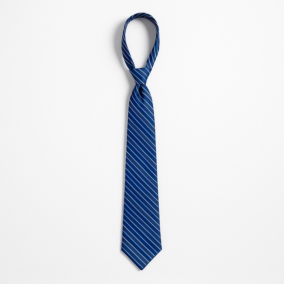 Oscar de la Renta Blue Striped Polyester Tie Vintage Businesscore Classic - Picture 2 of 8